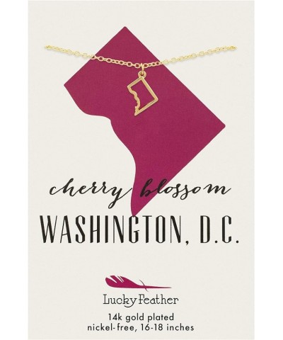 State Necklace 14K Gold-Dipped Pendant on Adjustable 16”-18” Chain District of Columbia $10.57 Necklaces