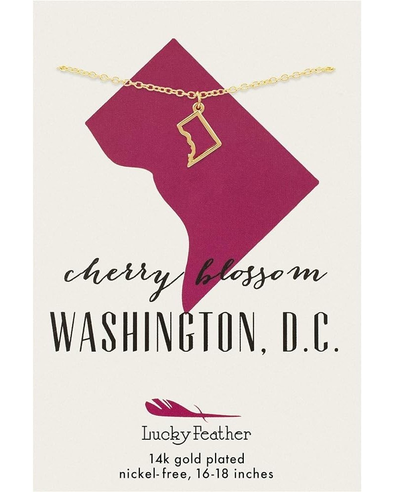 State Necklace 14K Gold-Dipped Pendant on Adjustable 16”-18” Chain District of Columbia $10.57 Necklaces