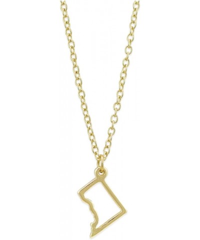 State Necklace 14K Gold-Dipped Pendant on Adjustable 16”-18” Chain District of Columbia $10.57 Necklaces