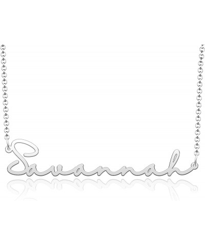 Name Necklace Personalized Gold Custom Name Plate Necklace Sterling Silver Savannah-silver $19.37 Necklaces