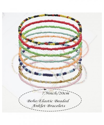 Beaded Anklet for Women Handmade Boho Beaded Ankle Bracelets Colorful Beads Foot Anklets for Teen Girls Style:48Set $8.11 Ank...