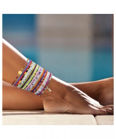 Beaded Anklet for Women Handmade Boho Beaded Ankle Bracelets Colorful Beads Foot Anklets for Teen Girls Style:48Set $8.11 Ank...