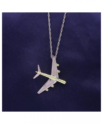 14k Gold Over Sterling Silver Two Tone Airplane Pendant Necklace rose-gold-plated-silver $22.56 Necklaces