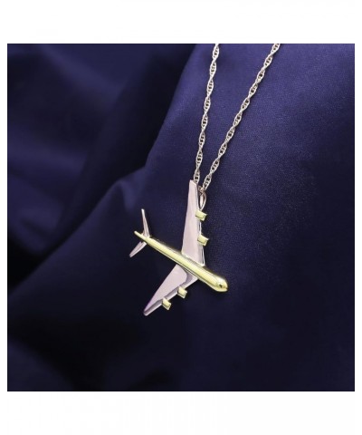 14k Gold Over Sterling Silver Two Tone Airplane Pendant Necklace rose-gold-plated-silver $22.56 Necklaces