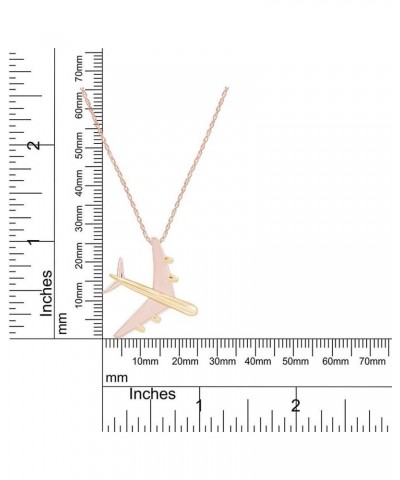 14k Gold Over Sterling Silver Two Tone Airplane Pendant Necklace rose-gold-plated-silver $22.56 Necklaces