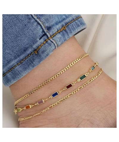 Anklets for Women 14K Real Gold/Silver Plated Ankle Bracelets Trendy Waterproof Boho Anklets Set Adjustable Dainty Cute Diamo...