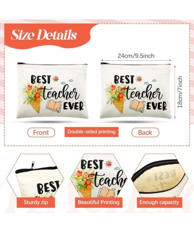 2 Piece Teacher Appreciation Gift for Women Teachers' Day Gift with Teacher Makeup Pouch Cosmetic Bag and Teacher Bangle Brac...