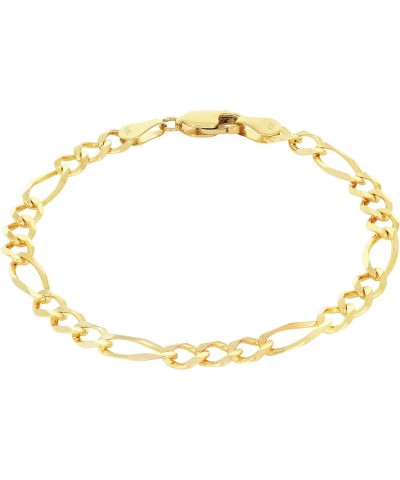 10k Yellow Gold 5.5mm Solid Figaro Chain Link Bracelet, Mens Womens Jewelry 7" 7.5" 8" 8.5" 9 Yellow 8 $119.13 Bracelets