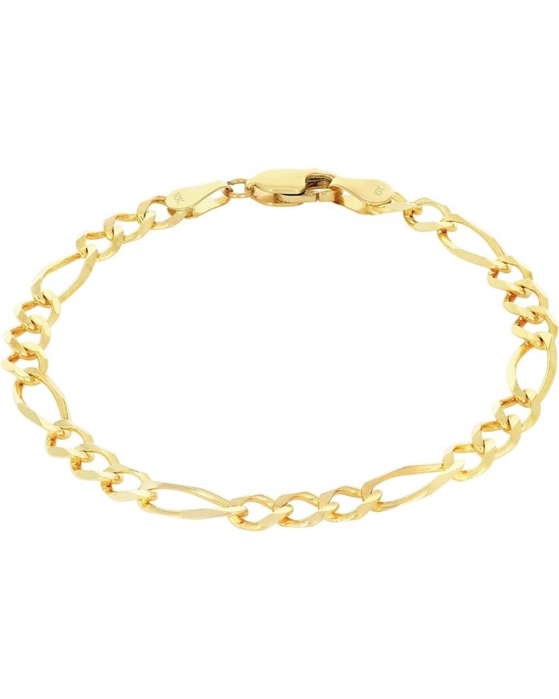 10k Yellow Gold 5.5mm Solid Figaro Chain Link Bracelet, Mens Womens Jewelry 7" 7.5" 8" 8.5" 9 Yellow 8 $119.13 Bracelets