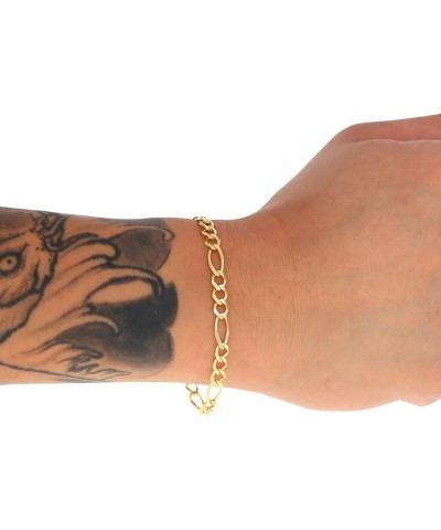 10k Yellow Gold 5.5mm Solid Figaro Chain Link Bracelet, Mens Womens Jewelry 7" 7.5" 8" 8.5" 9 Yellow 8 $119.13 Bracelets