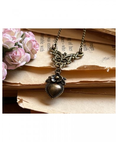 Heart Necklace Bronze Vintage Filigree 8th Wedding Anniversary 19th Wedding Bronze Wrapped and Gift Boxed $30.68 Necklaces