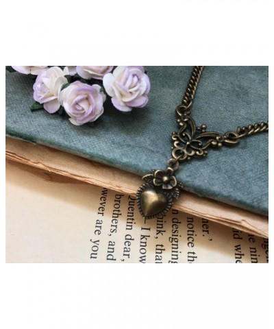 Heart Necklace Bronze Vintage Filigree 8th Wedding Anniversary 19th Wedding Bronze Wrapped and Gift Boxed $30.68 Necklaces