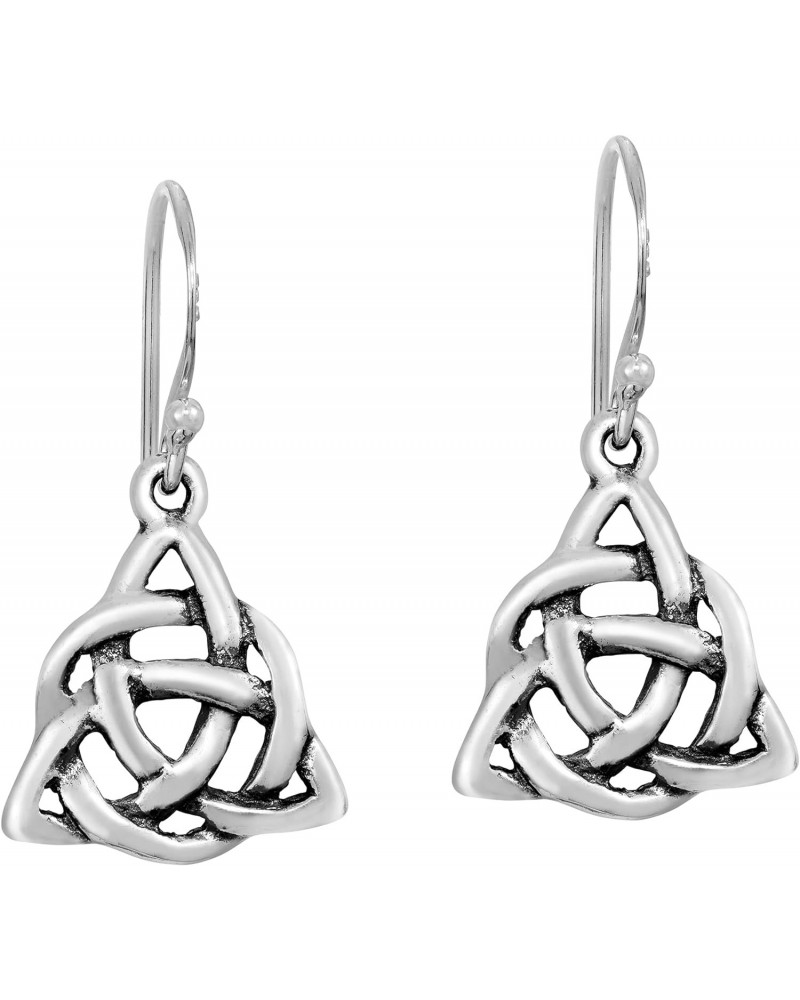 Spiritual Celtic Trinity Weave Knot .925 Sterling Silver Dangle Earrings | Knot Earrings for Women | Sterling Silver Dangle E...