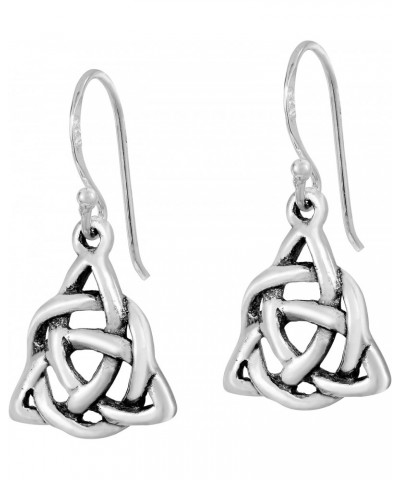 Spiritual Celtic Trinity Weave Knot .925 Sterling Silver Dangle Earrings | Knot Earrings for Women | Sterling Silver Dangle E...