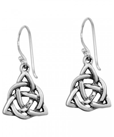 Spiritual Celtic Trinity Weave Knot .925 Sterling Silver Dangle Earrings | Knot Earrings for Women | Sterling Silver Dangle E...