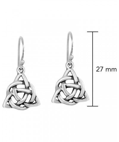 Spiritual Celtic Trinity Weave Knot .925 Sterling Silver Dangle Earrings | Knot Earrings for Women | Sterling Silver Dangle E...