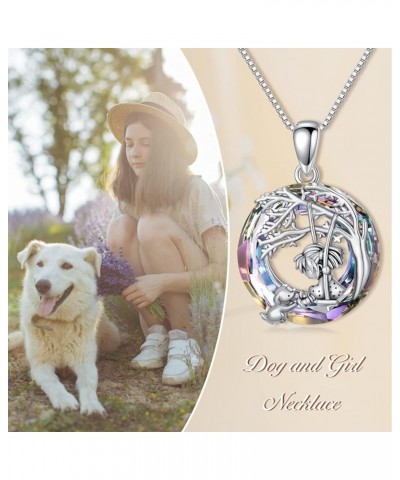 Fox Hummingbird Dog Wolf Cat Eagle Dragon Necklace Sterling Silver Animal Crystal Pendant Necklace Jewelry Gifts for Women Gi...