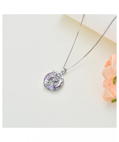 Fox Hummingbird Dog Wolf Cat Eagle Dragon Necklace Sterling Silver Animal Crystal Pendant Necklace Jewelry Gifts for Women Gi...