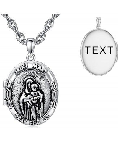 925 Sterling Silver Saint Michael/Anthony/Christopher/Benedict/Joseph/Jude/Virgin Mary/Francis Locket That Holds Pictures Pho...