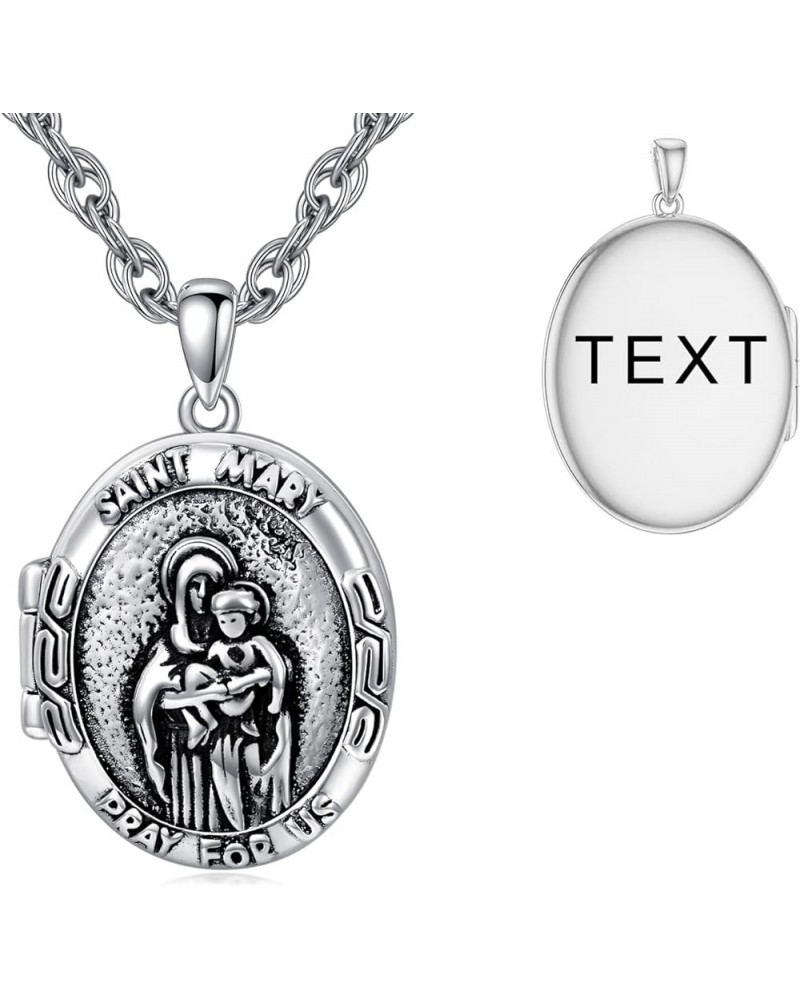 925 Sterling Silver Saint Michael/Anthony/Christopher/Benedict/Joseph/Jude/Virgin Mary/Francis Locket That Holds Pictures Pho...