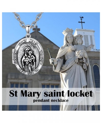 925 Sterling Silver Saint Michael/Anthony/Christopher/Benedict/Joseph/Jude/Virgin Mary/Francis Locket That Holds Pictures Pho...