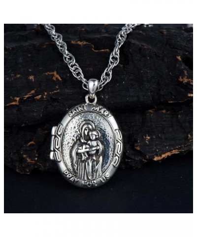 925 Sterling Silver Saint Michael/Anthony/Christopher/Benedict/Joseph/Jude/Virgin Mary/Francis Locket That Holds Pictures Pho...