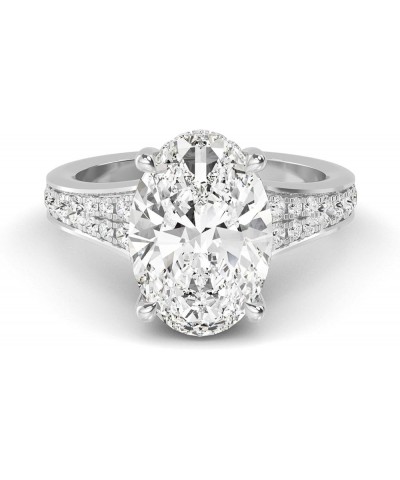 1-5 Carat (ctw) White Gold Oval,Round Cut LAB GROWN Diamond Vintage Engagement Ring (Color D-E Clarity VS1-VS2) 5.5 Platinum ...