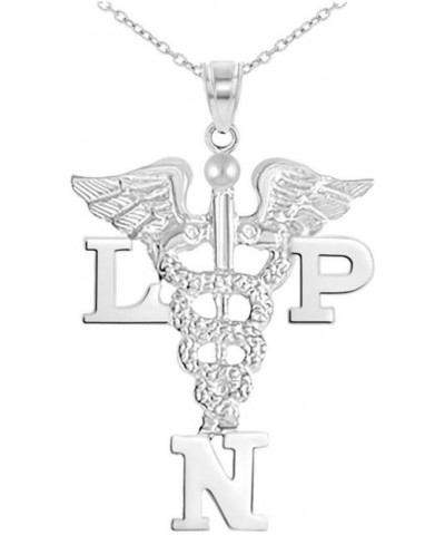 NursingPin - Sterling Silver Licensed Practical Nurse LPN Charm with Necklace 16.0 Inches $31.20 Necklaces