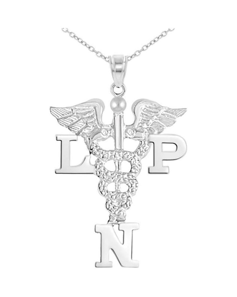 NursingPin - Sterling Silver Licensed Practical Nurse LPN Charm with Necklace 16.0 Inches $31.20 Necklaces