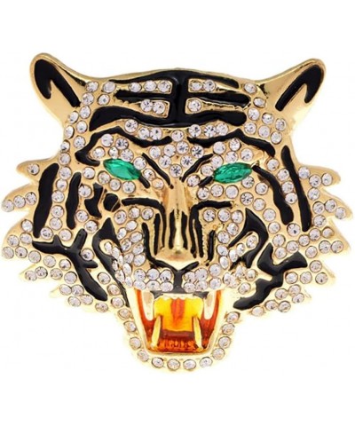 Rhinestone Roaring Tiger Brooch Women Men Crystal Enamel Tiger Head Brooch Pin For Party $5.95 Brooches & Pins