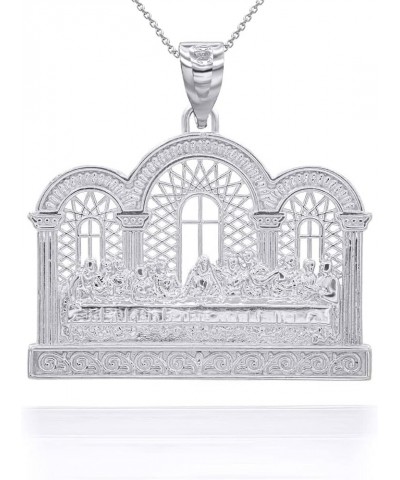 Fine Sterling Silver Last Supper Pendant Necklace 22.0 Inches $22.79 Necklaces