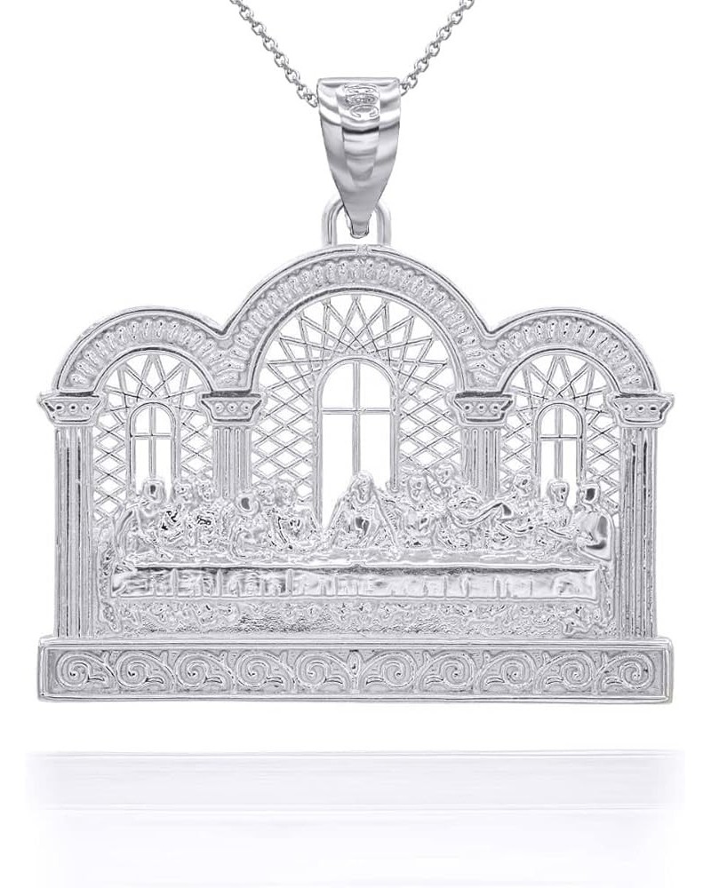 Fine Sterling Silver Last Supper Pendant Necklace 22.0 Inches $22.79 Necklaces