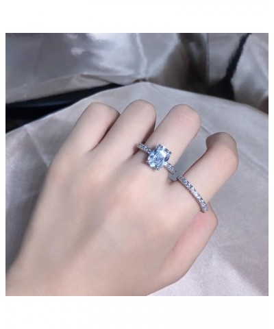 18K White Gold Plated Cubic Zirconia Two-in-One Halo Wedding Engagement Promise Eternity Ring for Women(10) 7 $14.20 Rings