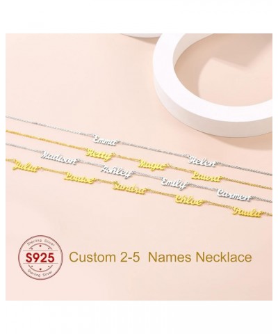 Personalized 1-5 Multiple Name Necklace,Custom Nameplate Dainty Chain 18"+2" Gold Plated Stainless Steel/925 Sterling Silver,...