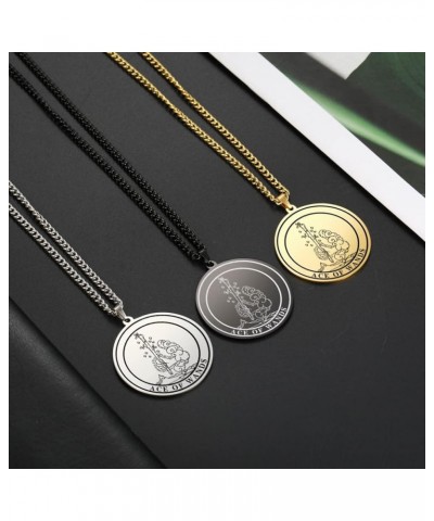 Tarot Card Necklace Ace King Queen Knight Pendant Necklace Wands Pentacle Link Chain Necklace ACE OF WANDS $8.54 Necklaces