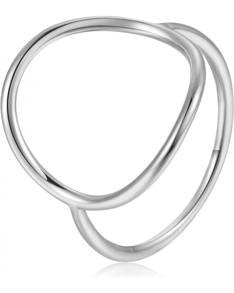 Gold Vermeil Open Circle Ring in Sterling Silver Size 4-9 Silver $9.30 Rings