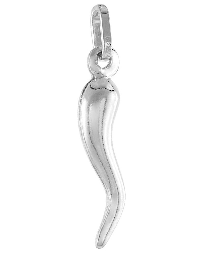 26mm Sterling Silver Italian Horn Necklace for Men 1 inch with 16-30 inch Cable_Chain Pendant_NO_Chain $14.97 Pendants