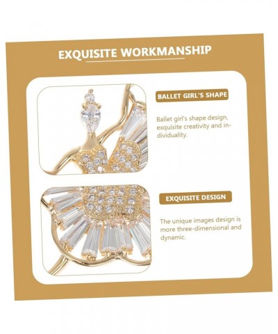 2 Pcs Ballet Brooch Modeling Rhinestones Clothing Girl 4.8X4.5X1CMx2pcs Goldenx2pcs $9.97 Others