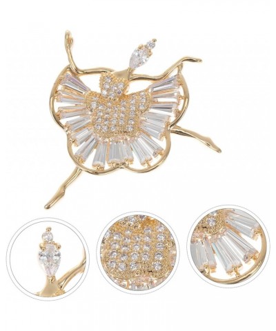 2 Pcs Ballet Brooch Modeling Rhinestones Clothing Girl 4.8X4.5X1CMx2pcs Goldenx2pcs $9.97 Others