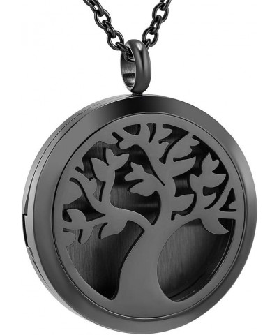 30mm Magnetic Lockets Aromatherapy/Stainless Steel Essential Oils Diffuser Pendant Necklace (Tree of Life) Black $15.89 Neckl...