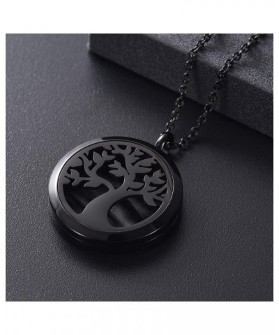 30mm Magnetic Lockets Aromatherapy/Stainless Steel Essential Oils Diffuser Pendant Necklace (Tree of Life) Black $15.89 Neckl...