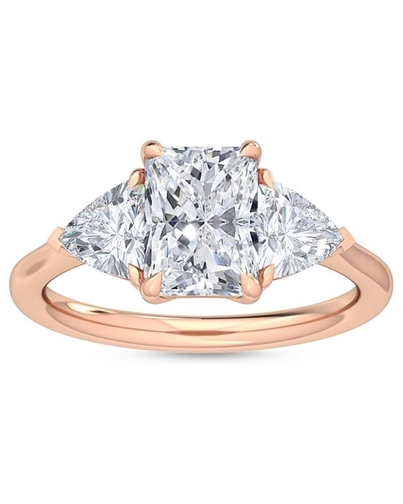 1-5 Carat (ctw) White Gold Radiant,Trilliant Cut LAB GROWN Diamond Three Stone Engagement Ring (Color D-E Clarity VS1-VS2) 6....