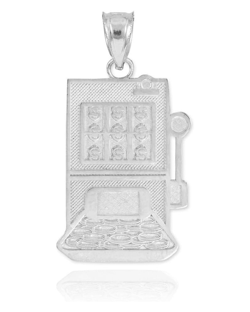 .925 Sterling Silver 1" Casino Slot Machine Lucky Pendant Necklace - Choice of Pendant Only or Necklace Chain Length Pendant ...