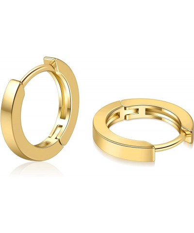 Small Gold Hoop Earrings for Women 14K Gold Plated Huggie Hoop Earrings A Yellow Gold 12mm $10.43 Earrings