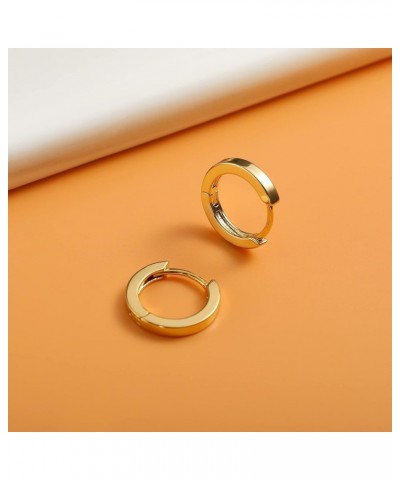 Small Gold Hoop Earrings for Women 14K Gold Plated Huggie Hoop Earrings A Yellow Gold 12mm $10.43 Earrings