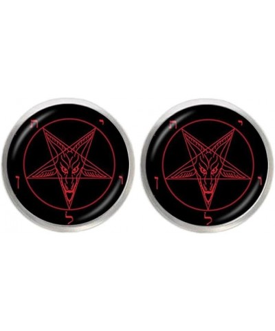 Satanic Jewelry, Goat of Mendes Stud Earrings, Sigil of Baphomet Earrings, Inverted Pentagram Charm, Satanic Jewelry, Y068 (1...