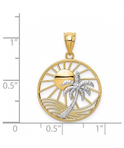 14k Two Tone Gold Sun and Palm Tree Pendant $57.97 Pendants