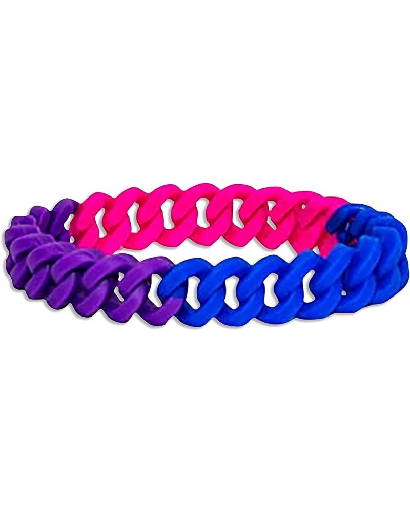 Rainbow/Transgender/Bisexual Chain Link Silicone Pride Wholesale Pack Bracelets - LGBTQ+ Accessories for Women & Men - Perfec...