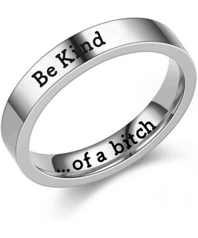 Be Kind Of A Bitch Ring,Personalized Inspirational Ring,Stackable Stainless Steel Engraved Band Ring,Swearing Engraved Ring,F...