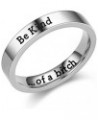 Be Kind Of A Bitch Ring,Personalized Inspirational Ring,Stackable Stainless Steel Engraved Band Ring,Swearing Engraved Ring,F...